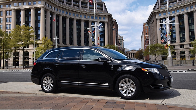 black town car in DC